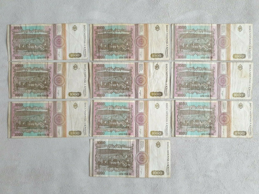 Romania 1000 lei 1991 lot banknotes
