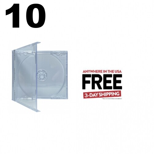 10 STANDARD Clear CD Jewel Case ** 1-3 DAY