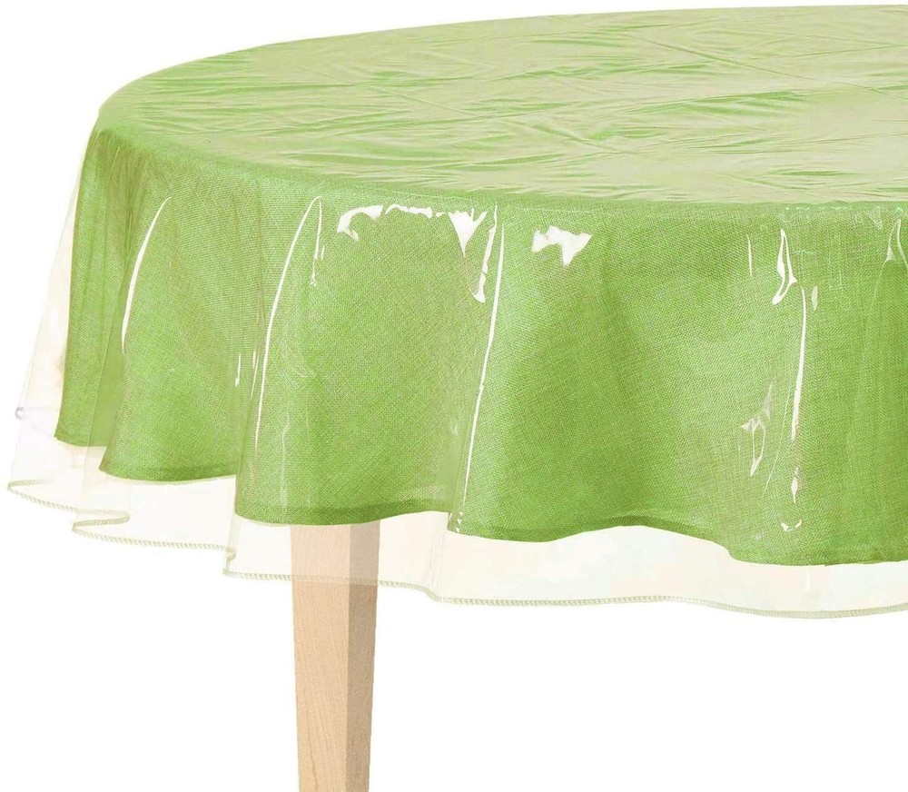BNYD Clear Plastic Tablecloth Protector, Table Cloth Vinyl 70" (Round),