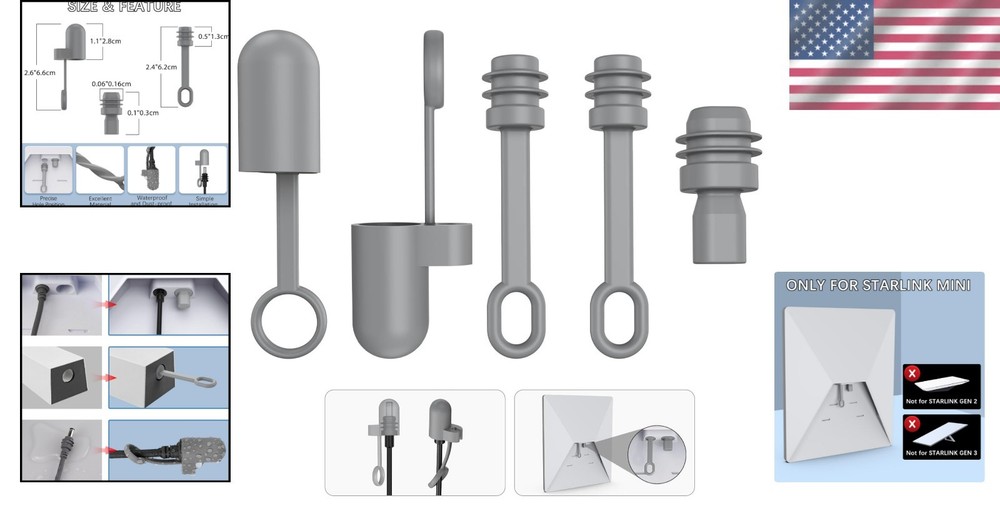 Durable Gray Silicone Protective Caps for Starlink Mini - Easy Installation