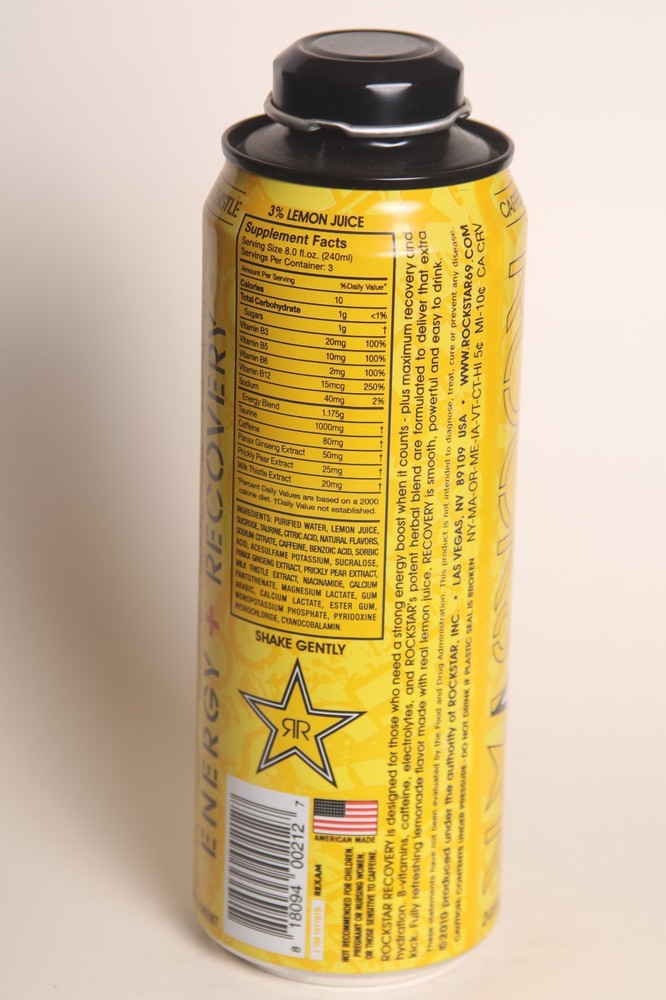 Rockstar Recovery Lemonade Energy Can - 24oz Empty 2010