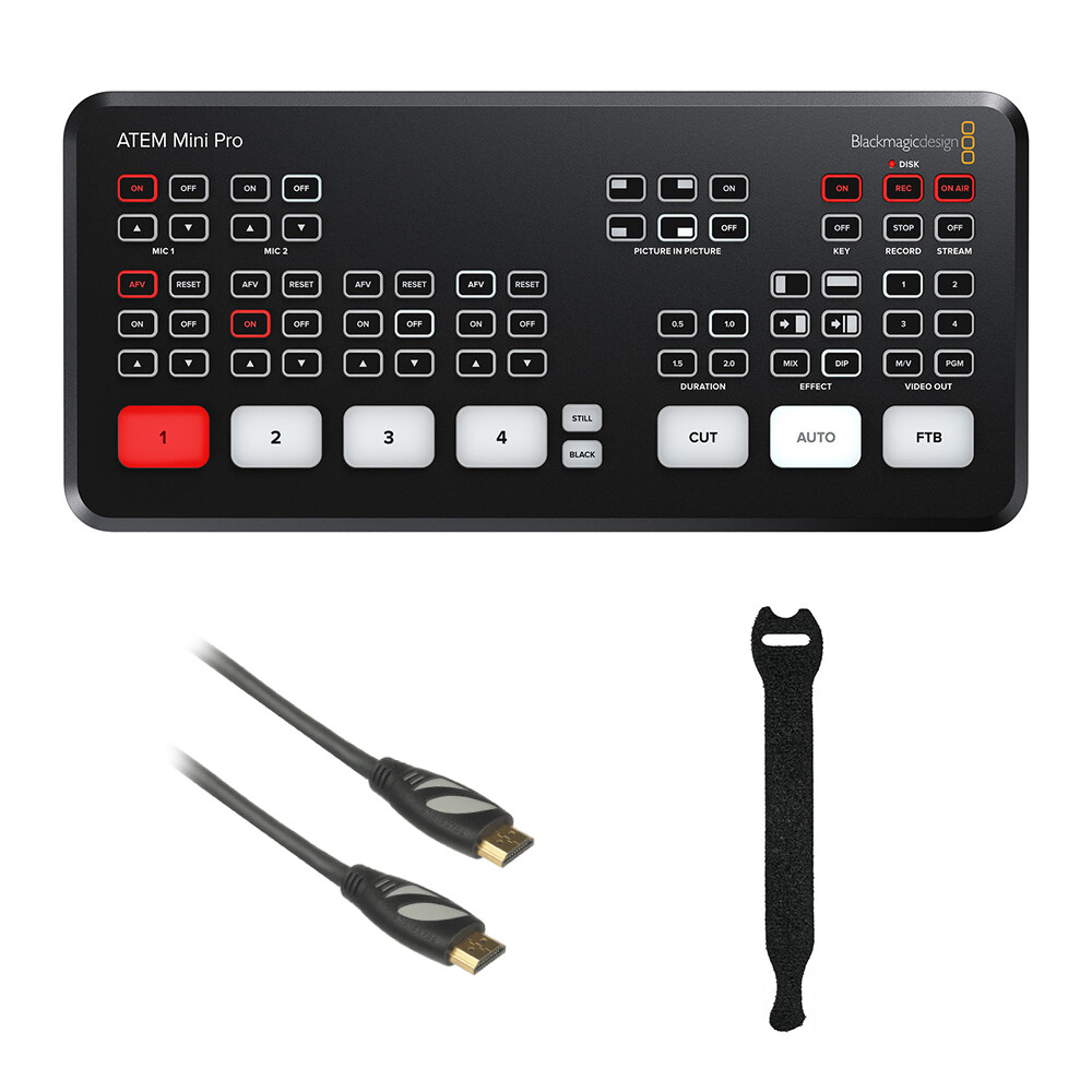 Blackmagic Design ATEM Mini Pro Switcher w/ HDMI Cable & Straps