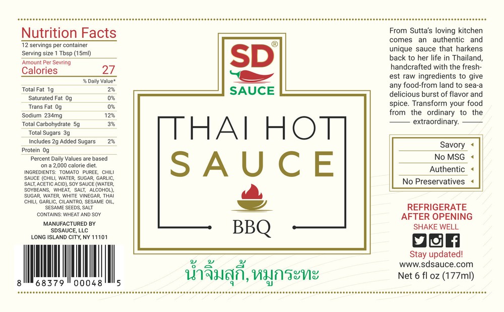 Thai Hot Sauce - BBQ - 6oz bottle