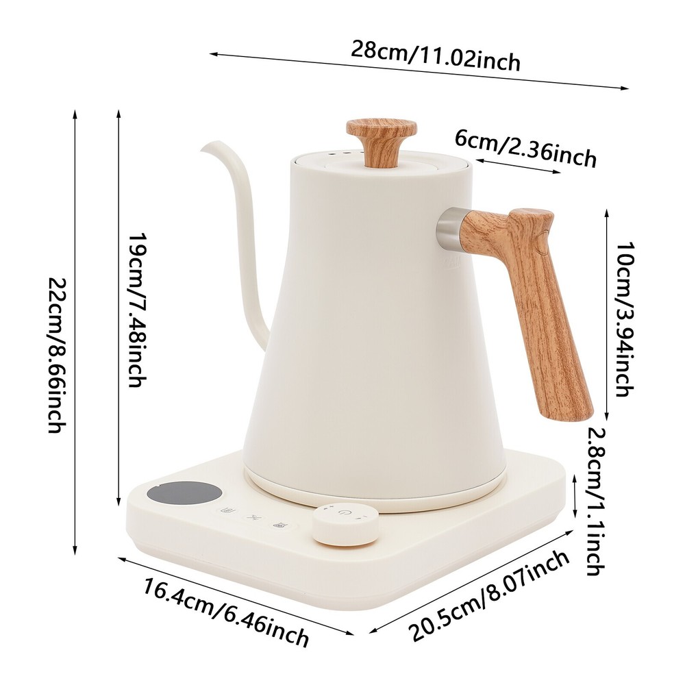 Tabletop Electric Gooseneck Kettle 1200W Electric Tea Kettle w/ Memory Function