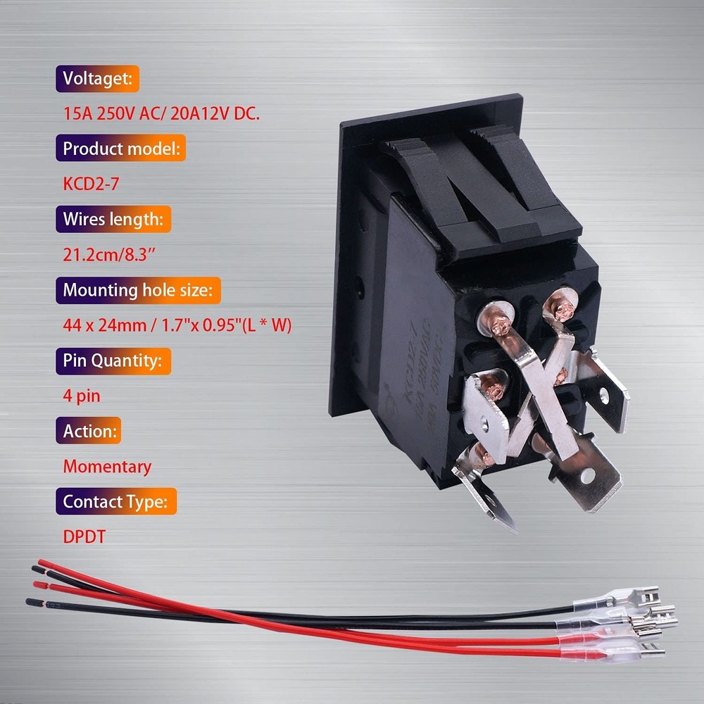 weideer RV Jack Momentary Reverse Polarity Switch with Panel Motor Control Po...