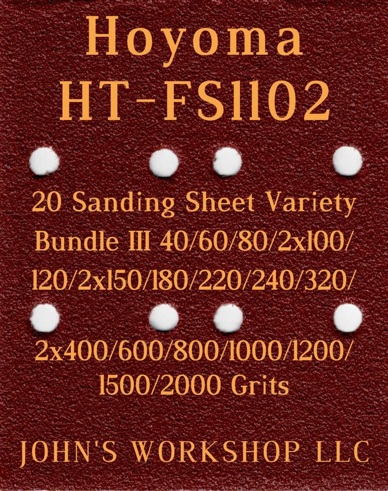 Hoyoma HT-FS1102 - 17 Different Grits - 20 Sheet Variety Bundle III