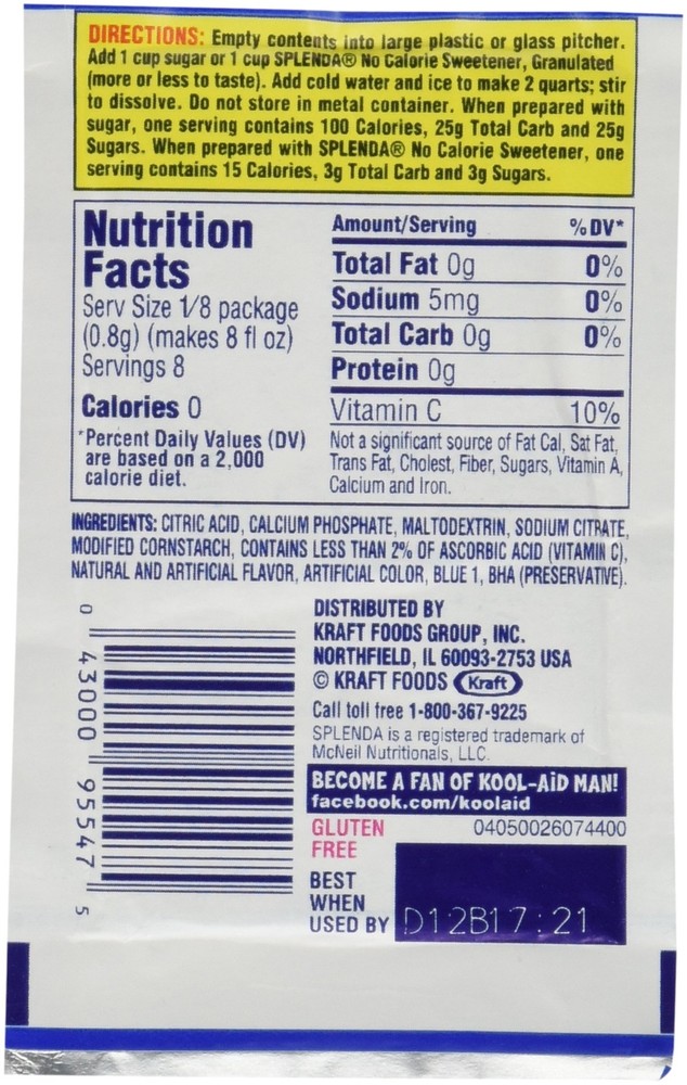 Kool-Aid Twists Soft Drink Mix - Ice Blue Raspberry Lemonade Unsweetened,