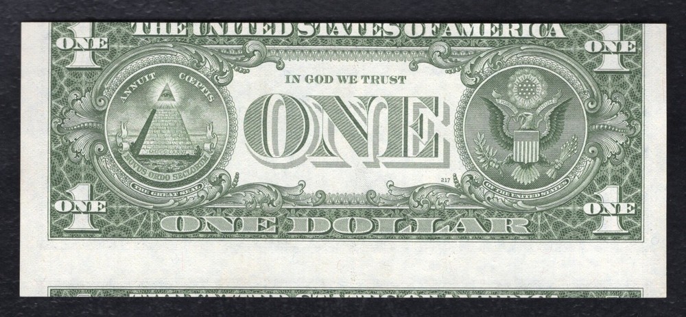 1985 $1 FRN FEDERAL RESERVE NOTE “MISALIGNMENT ERROR” GEM UNCIRCULATED