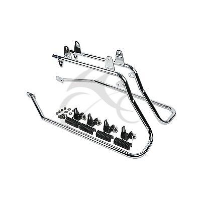 Black/Chrome Saddlebags Conversion Brackets For Harley Softail Fatboy 1984-2017