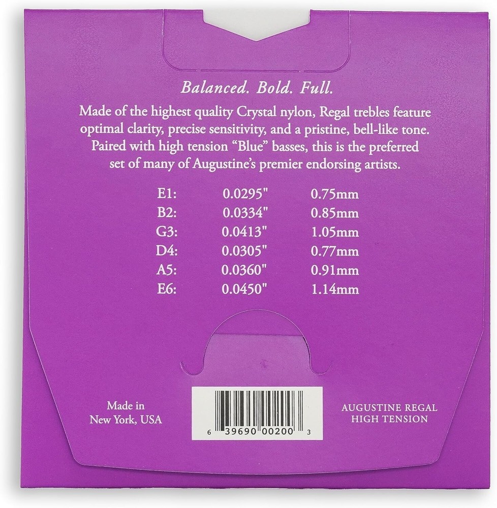 Regal Blue High Tension - Premium Crystal Nylon Classical Guitar Strings 3-Pack
