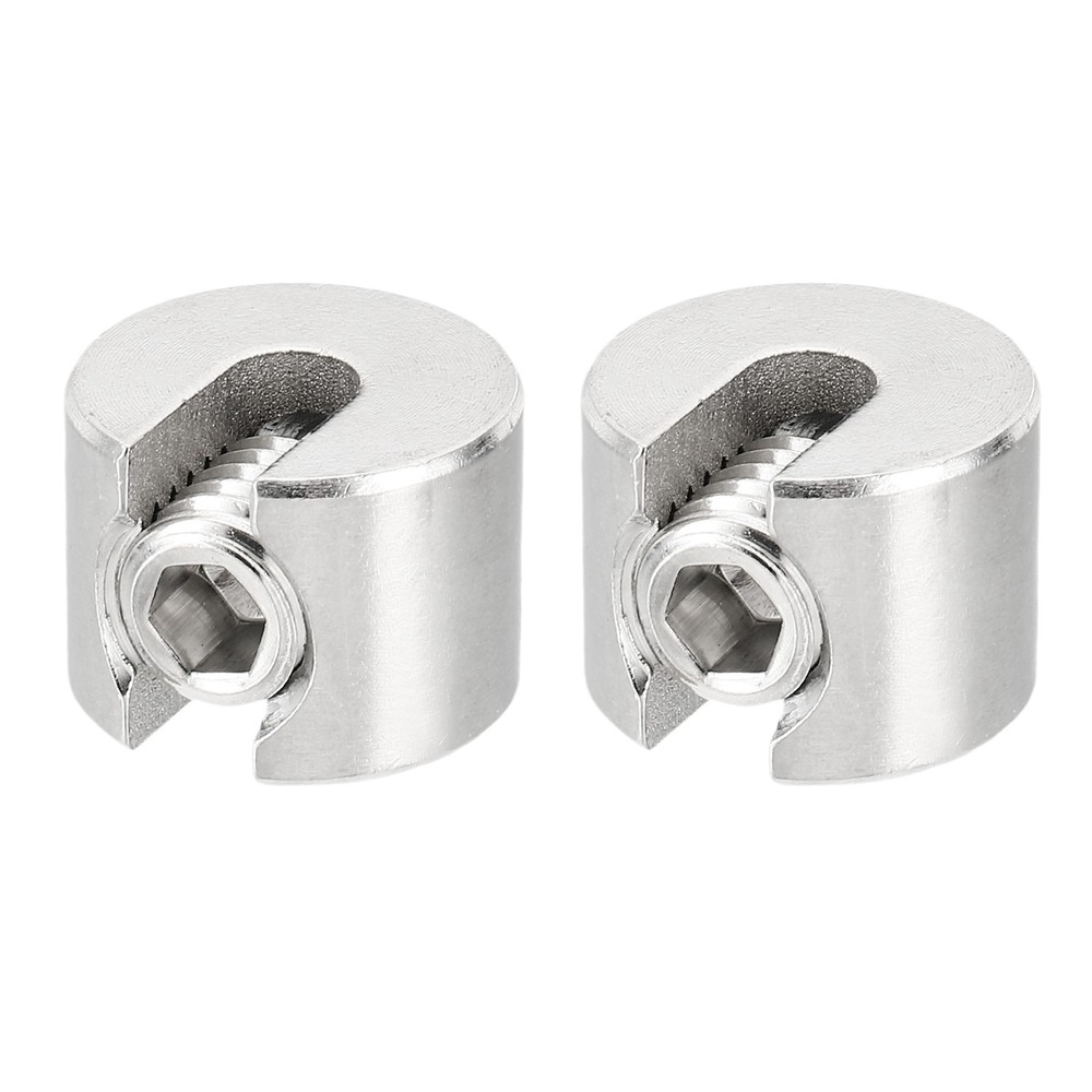 2 Pcs Wire Rope Fixing Clips, 6mm Single Hole Lock Cable Clamp Clip, Silver