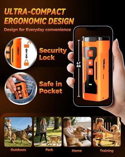 Ultrasonic Dog Bark Deterrent - 6 Modes, 33FT Range, Anti-Barking Training Devic