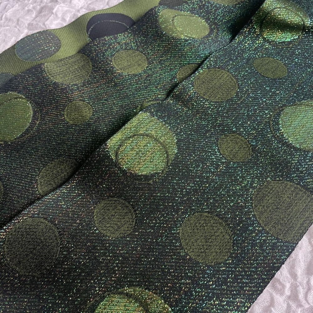 Half width band green dot polka dot bead polarized glitter reversible matcha