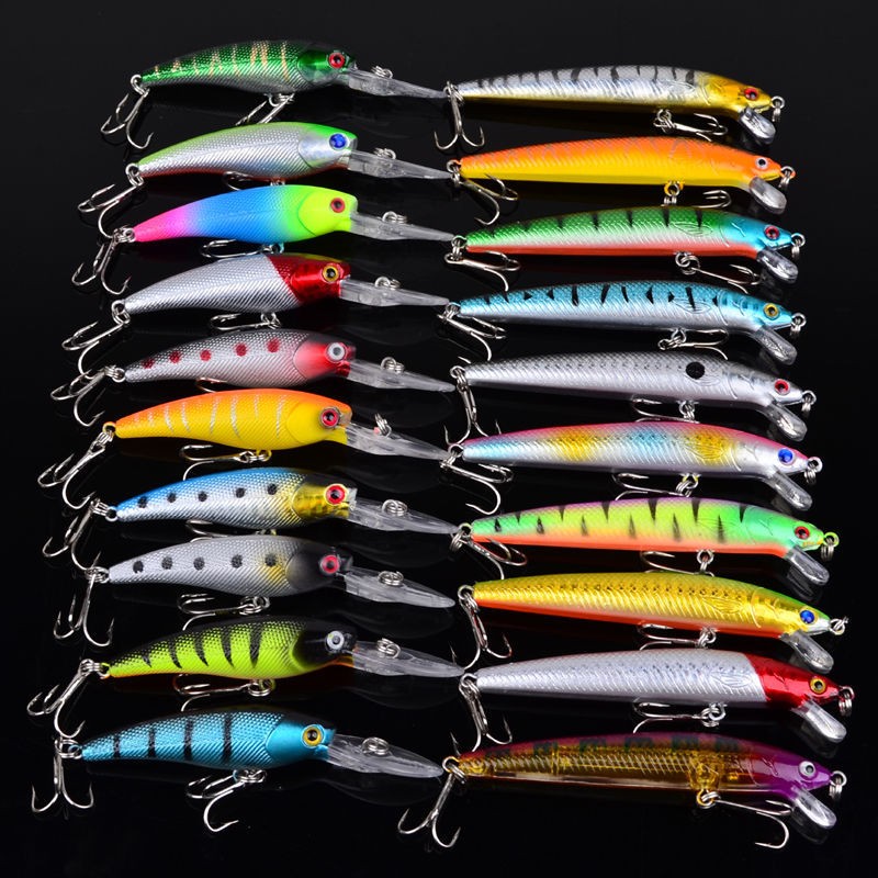 Minnow Lure Set (20-Piece) – Assorted Bait for Angling