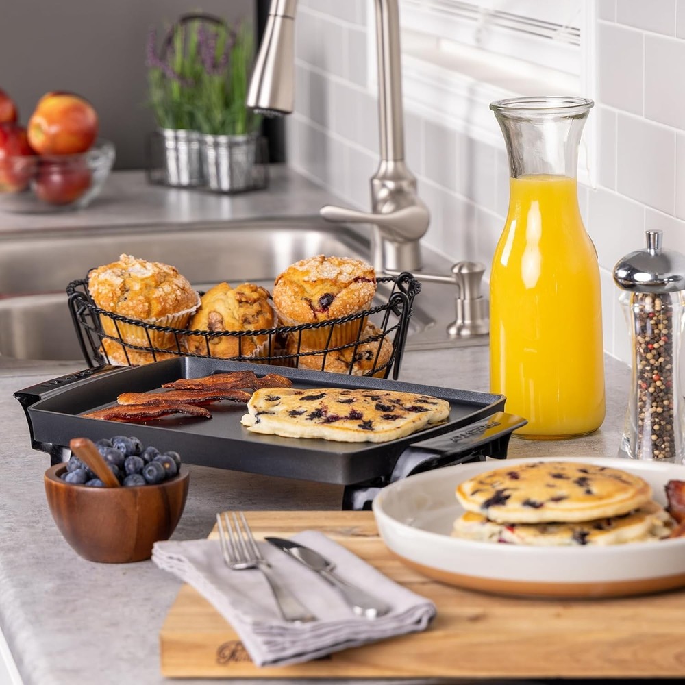 Non Stick Griddle Electric Plate Grill Small Compact Cooking Liddle Griddle