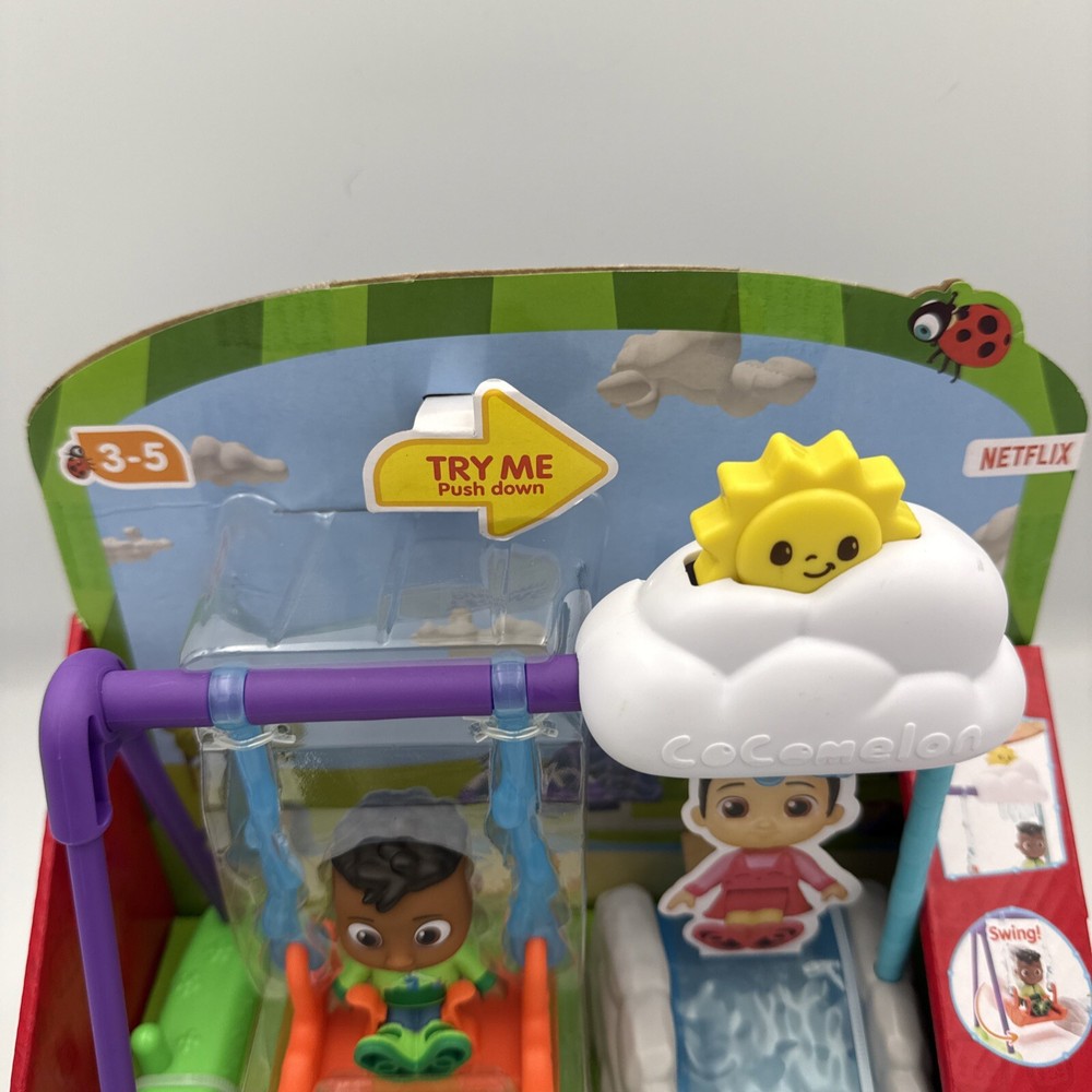 Cocomelon Lane Sunny Splash Swing Playset, New