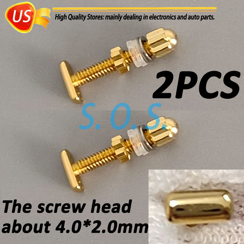 2Pcs Curved Rectangle Screw&Bolt Replacement For C ar tier Eyeglasses Frame Gold