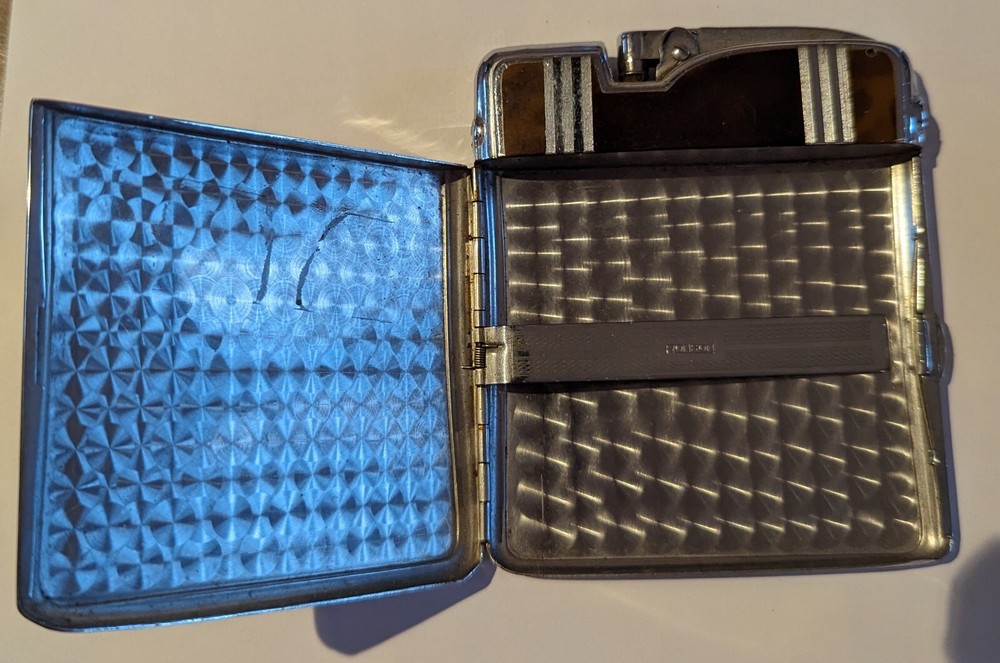 Ronson Ten A Case Lighter 1940s Art Deco Lighter & Cigarette Case