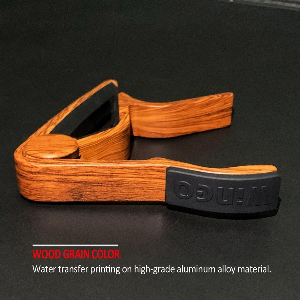 Deluxe Rosewood Capo for All string Instruments - Comes with 5 Guitar Picks