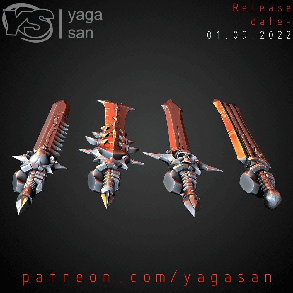 DARK CHAOS POWER SHARP SWORDS SET (4U) (LEFT)