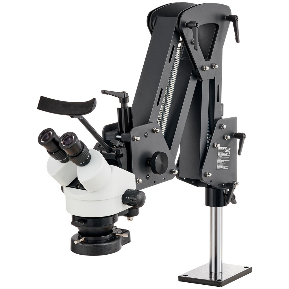VEVOR Multi-Directional Microscope with Spring Bracket Ring Light 7X-45X Jewelry