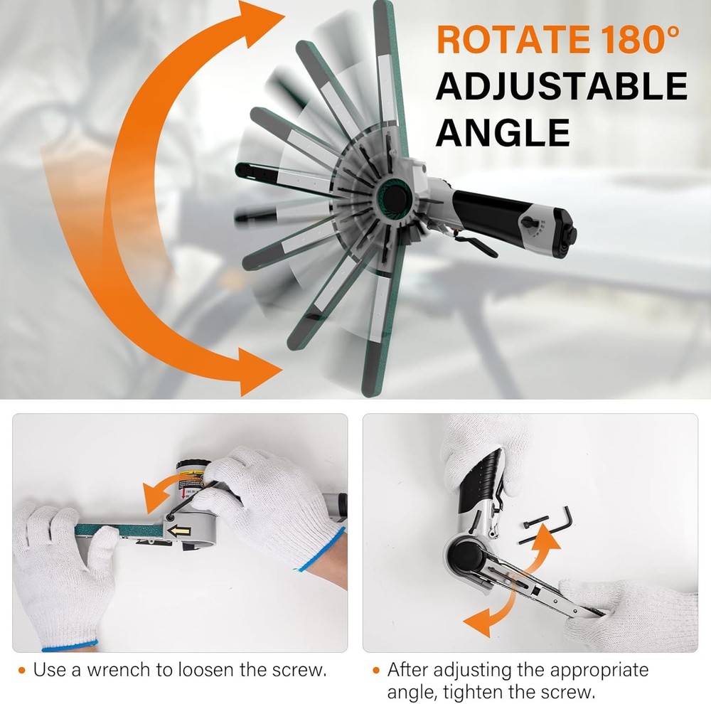 1/2" x 18" Air Belt Sander - Mini All Angle Handheld Sander