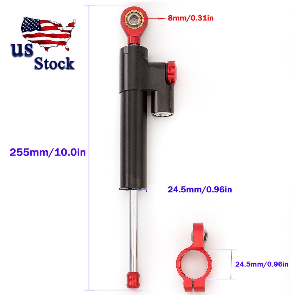 US For Yamaha CNC Motorcycle Steering Damper Stabilizer Linear Reversed Black