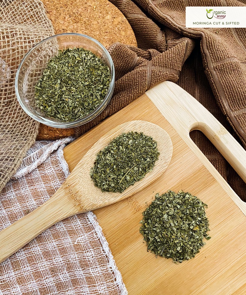 Organic Way Moringa/Drumstick Leaf Cut & Sifted - Kosher & USDA Certified