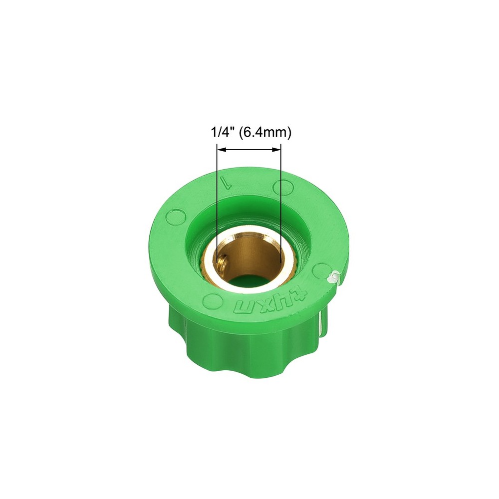 5pcs 6.4mm Shaft Hole Potentiometer Volume Control Rotary Knobs Green