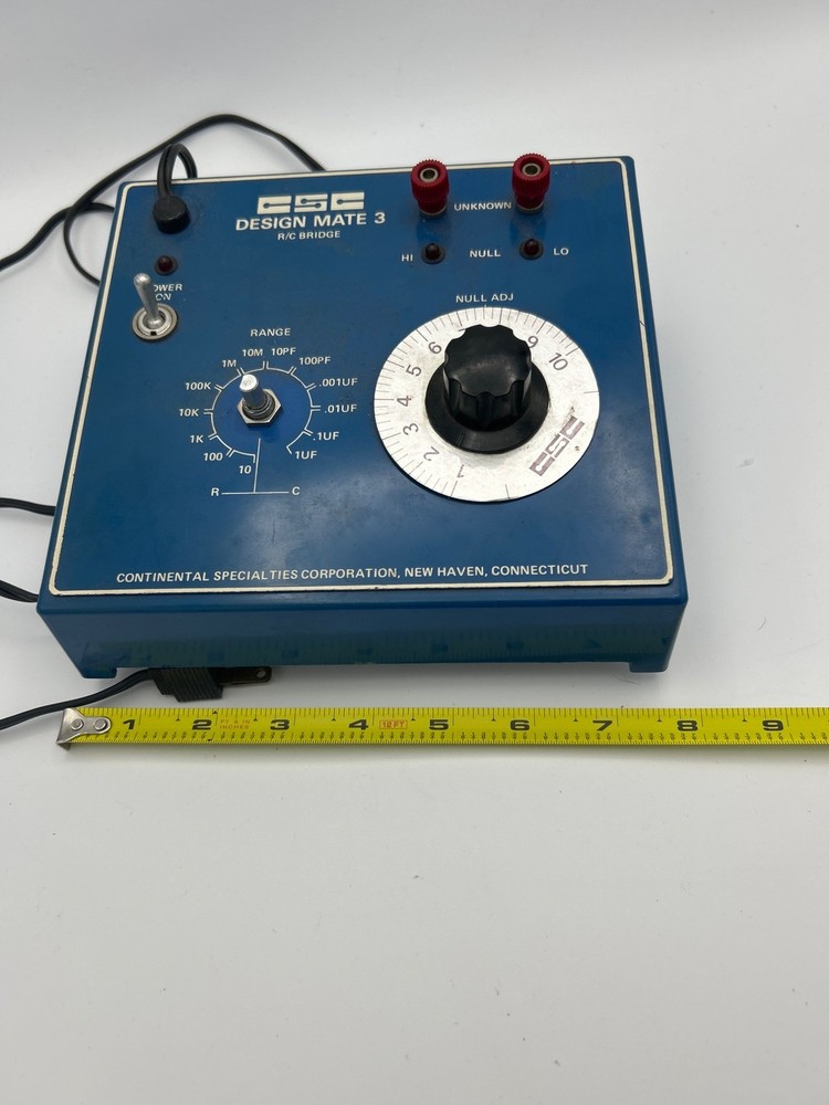 CSC Design Mate 3 R/C Bridge Testing Equipment Resistance Capacitance VTG