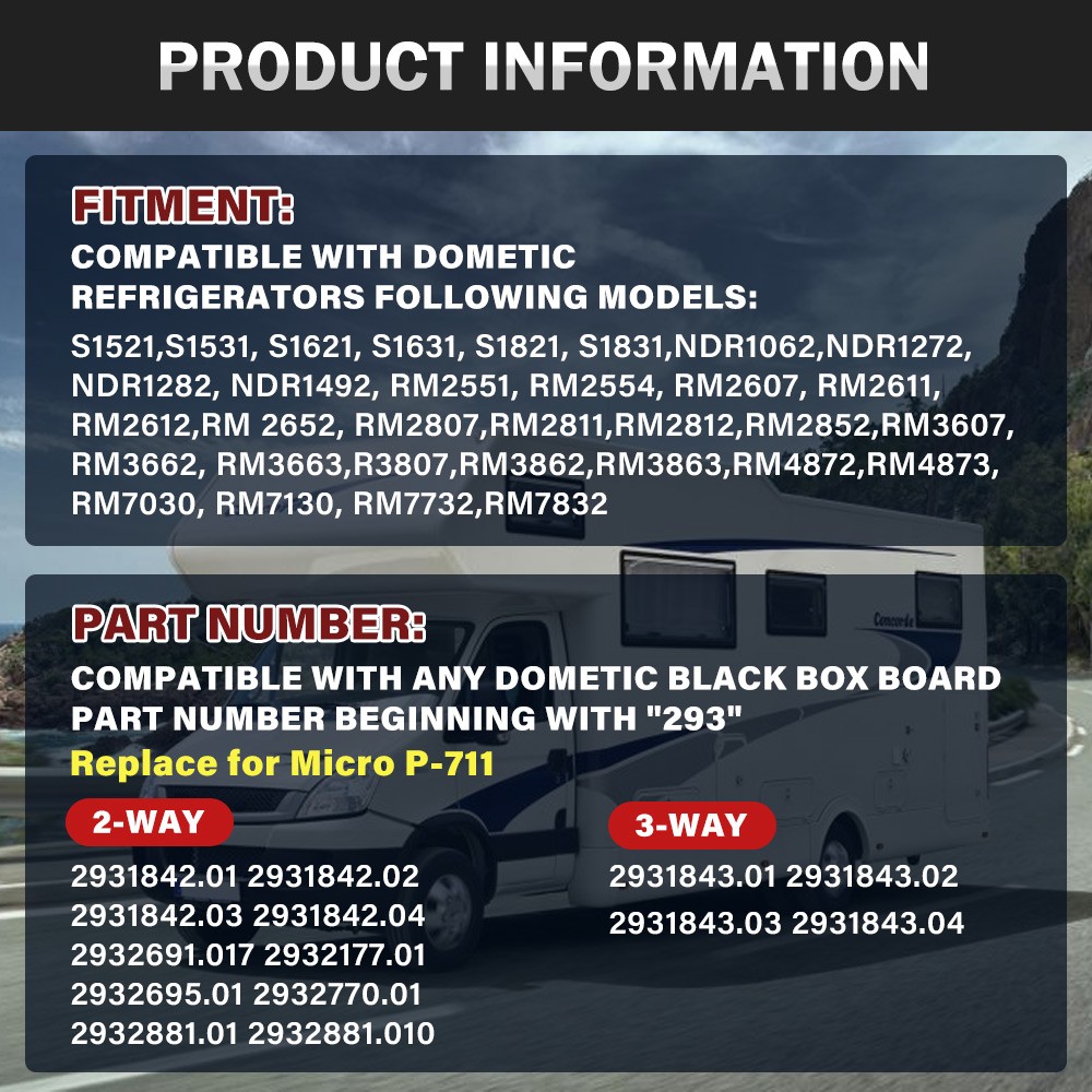 Micro P-711 Control Board for RV Dometic Refrigerator Control Circuit Boards