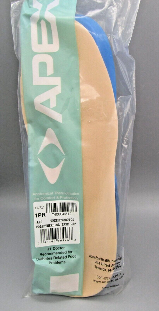 APEX~Size M12~T40664~Anatomical Thermothotics Polyetherdiol Base Inserts