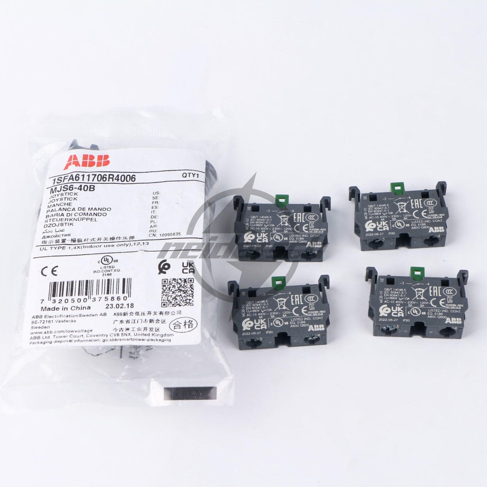 1x ABB Control Joystick Switch MJS6-40B with 4 MCB-10 Contacts Reset Type