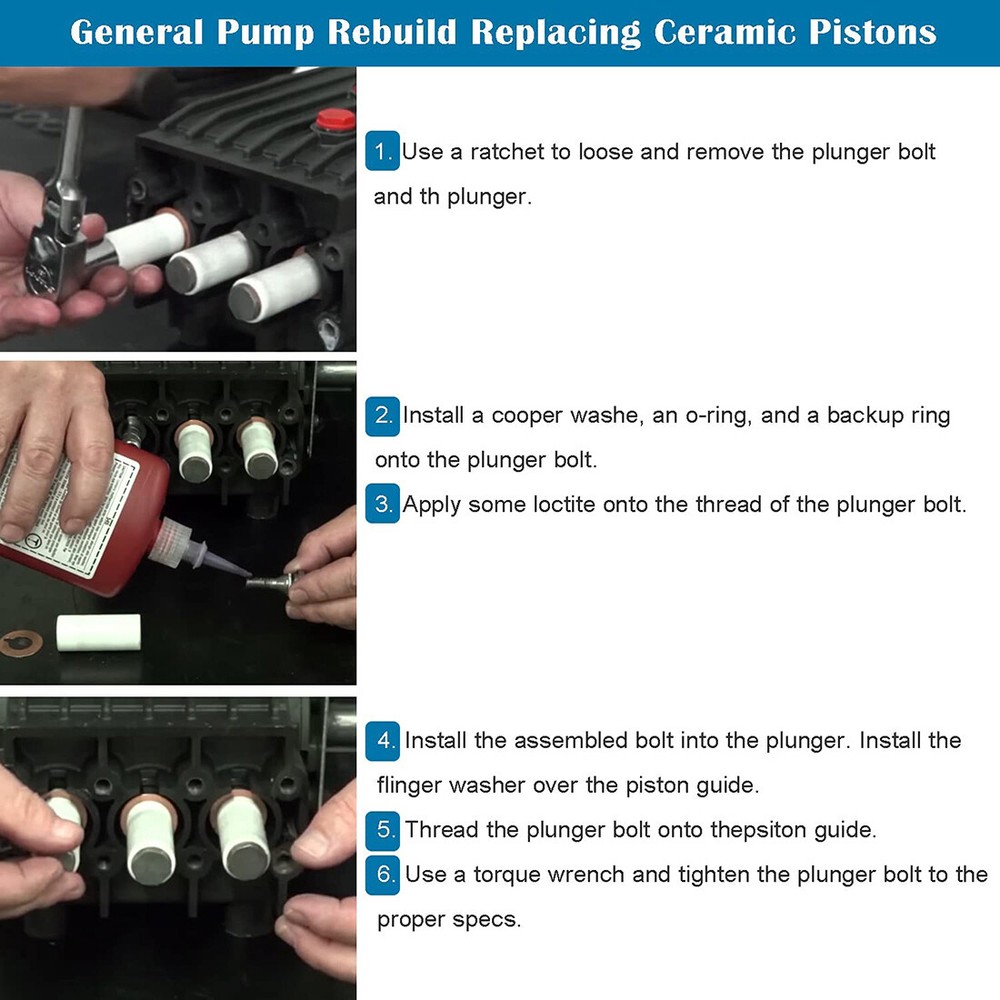 3PCS General Pump Piston Replace Ceramic 15mm 51040009 for TP Pumps (15x25x9 mm)