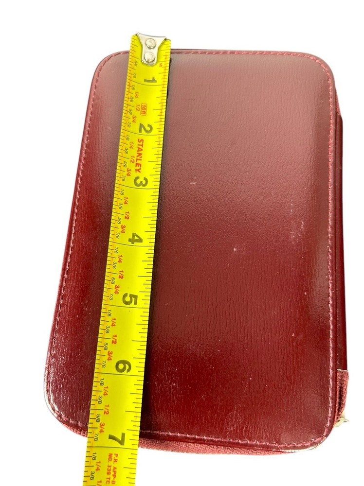 Hoffritz Germany Empty Zipped Case 6 3/4”Red Brown Storage Protection Lined