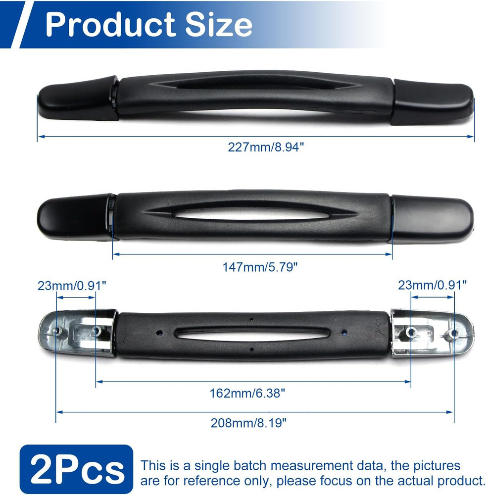 2Pcs Luggage Handle 9.06" X 0.98" (L X W) Plastic Pull Handle Grip Replacement 2