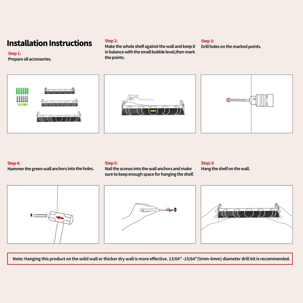 Moon Phase Small Floating Wall Shelves 3-Pack, Black Silver Decorative Display