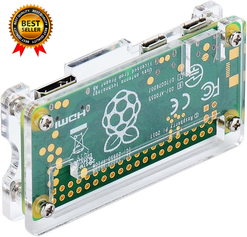Raspberry Pi Zero Case Case for Raspberry Pi Zero 2 W with Heatsink HDMI Adapter