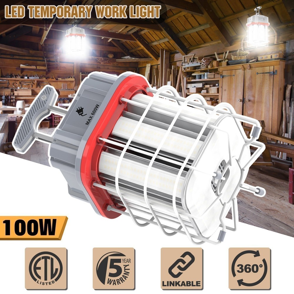 100W LED Temporary Work Light ETL Listed Linkable Construction Job Site Light