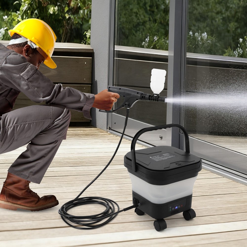 Multifunction Pressure Washer,portable Foldable Sprayer Washer,black + White