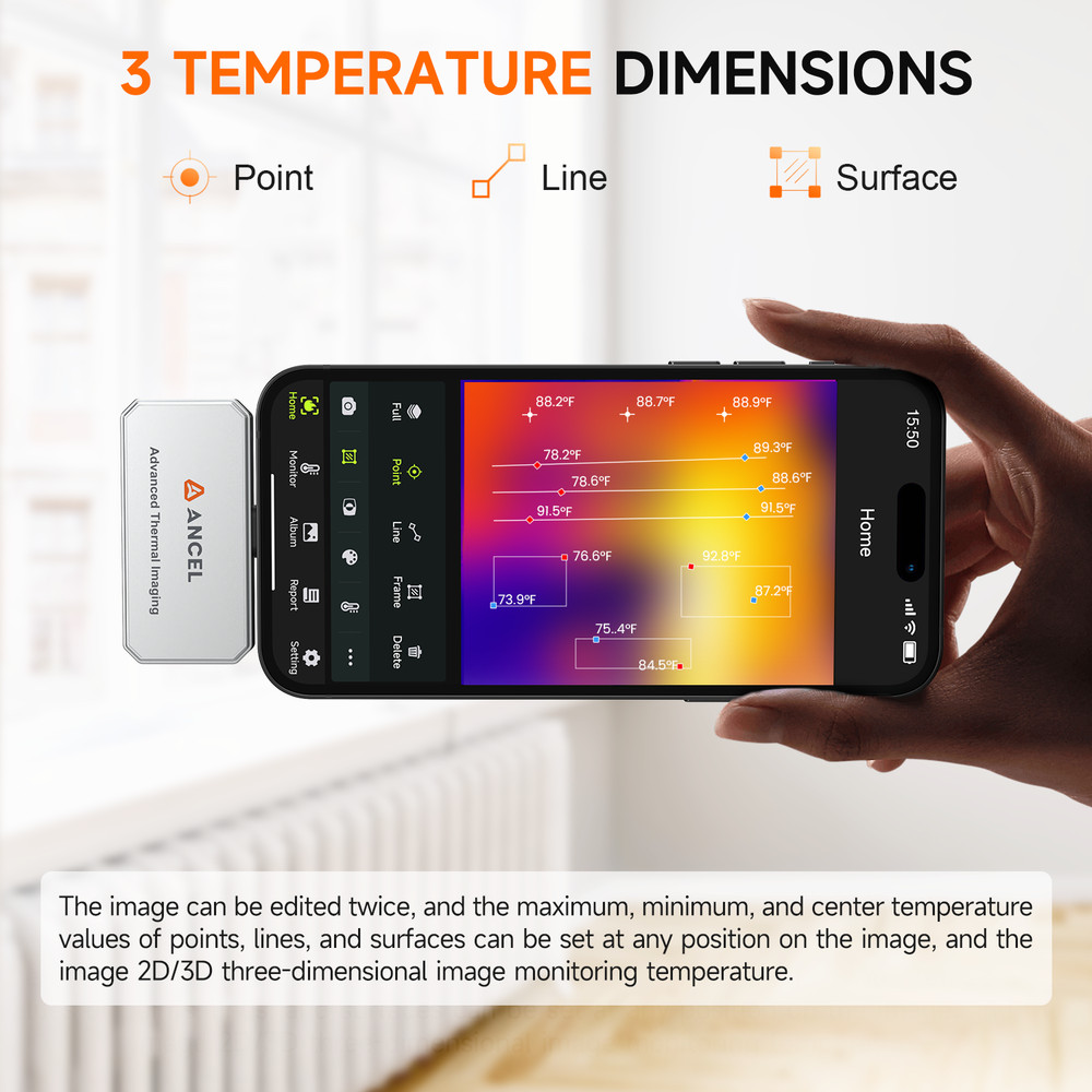 Thermal Camera (for iPhone) Infrared Thermal Imaging Camera 256*192 Resolution