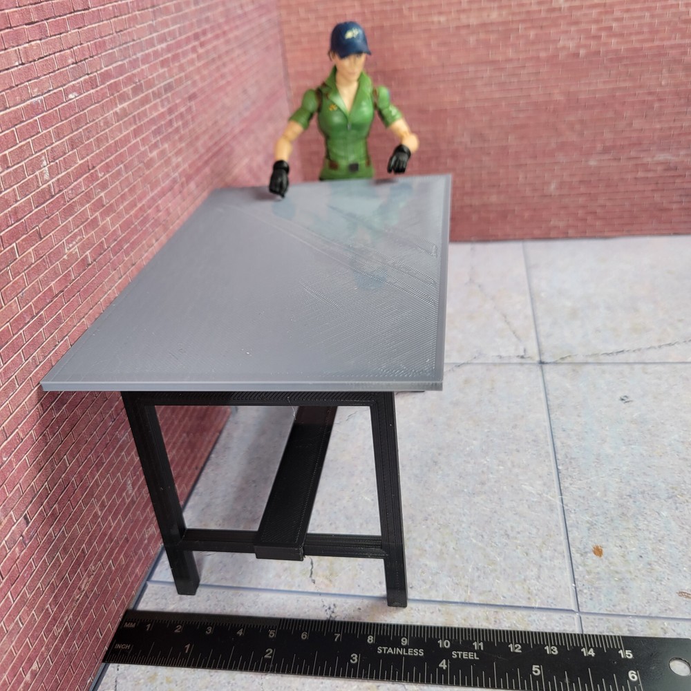Drafting Table Model Prop 1/12 Scale Garage Display Diorama Dollhouse Accessory
