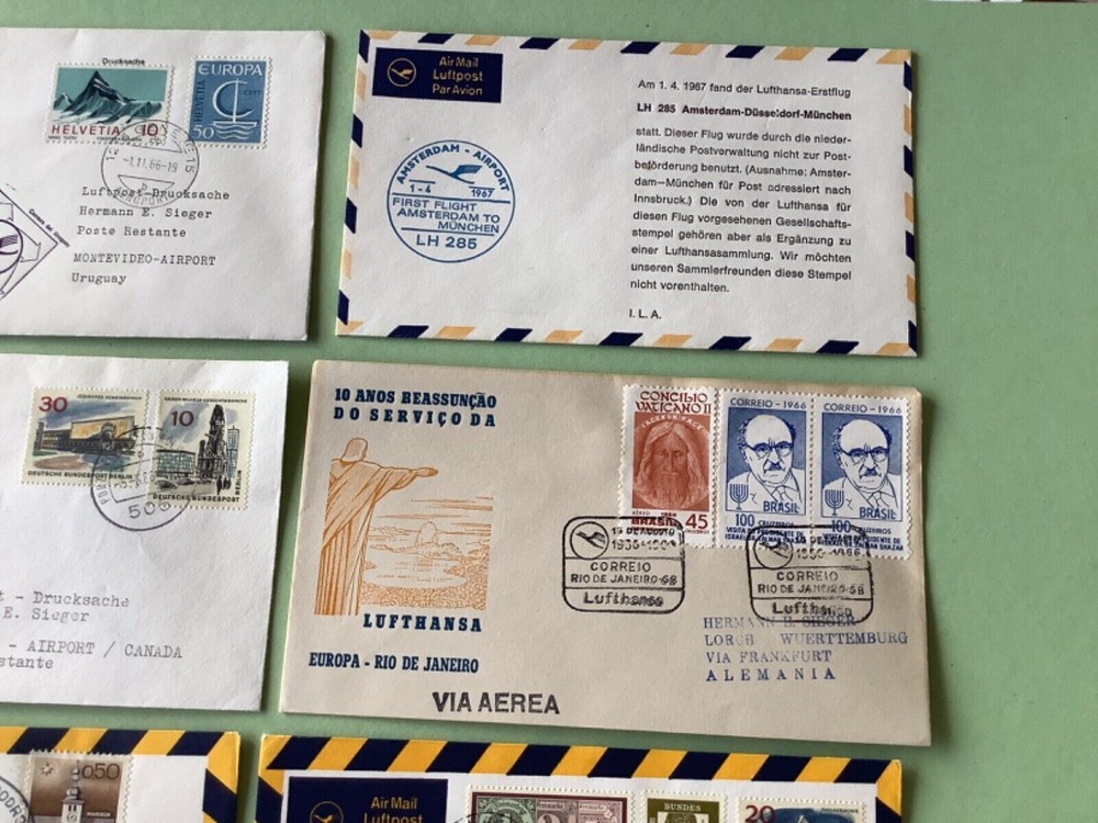 Airmail flight covers 12 mixed items RefA1634