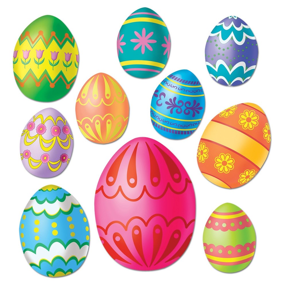 PMU Easter Egg Cutouts, One Size, Multicolored