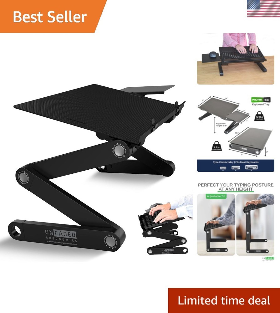 WorkEZ Adjustable Computer Keyboard Stand for Desk, Keyboard & Mouse Riser, E...