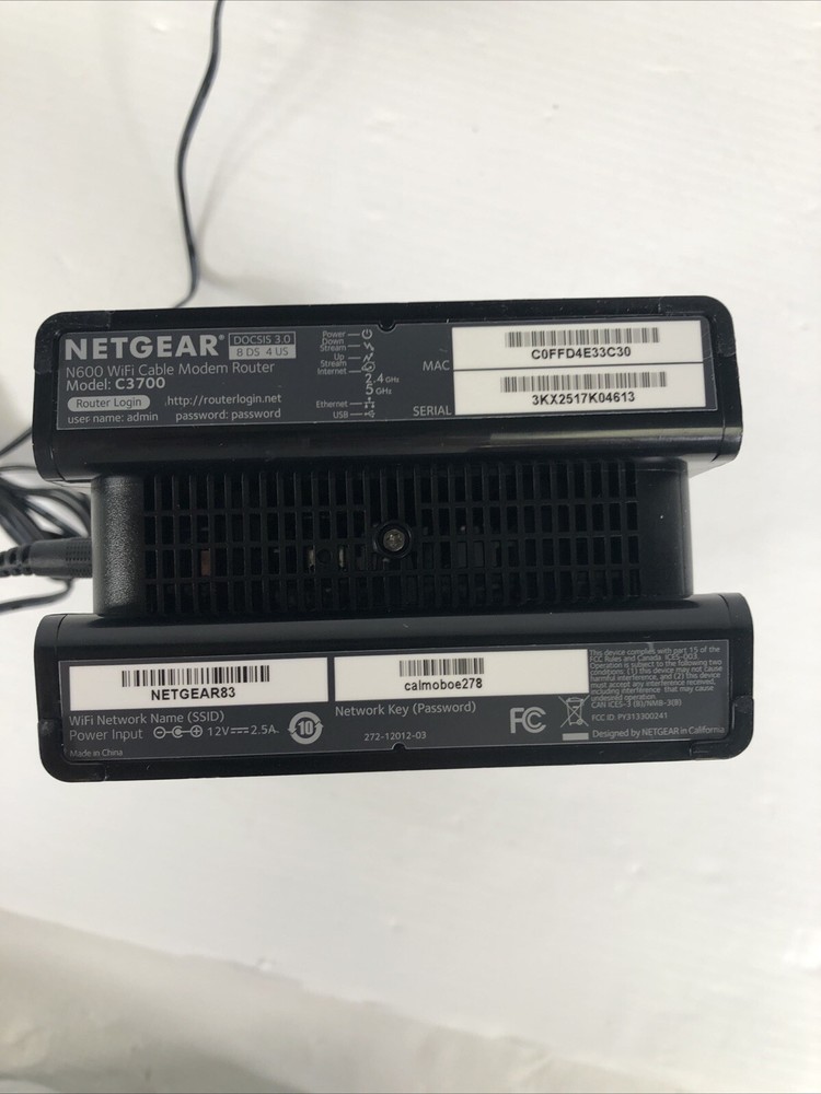 Netgear C3700 WiFi Cable Modem Router