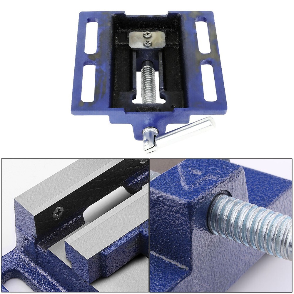 2.5" 3" 4" Bench Vise Clamp Table Flat Drill Press Vice Milling Machine Blue