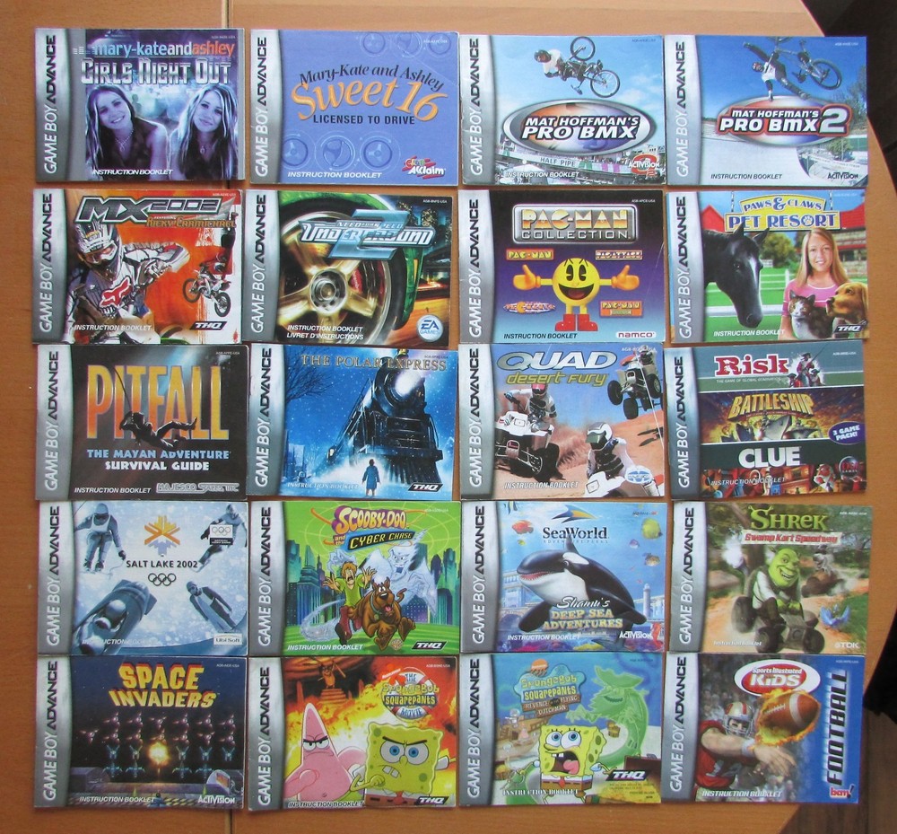 Nintendo Game Boy Basic / Advance / Color manuals & boxes gameboy booklets