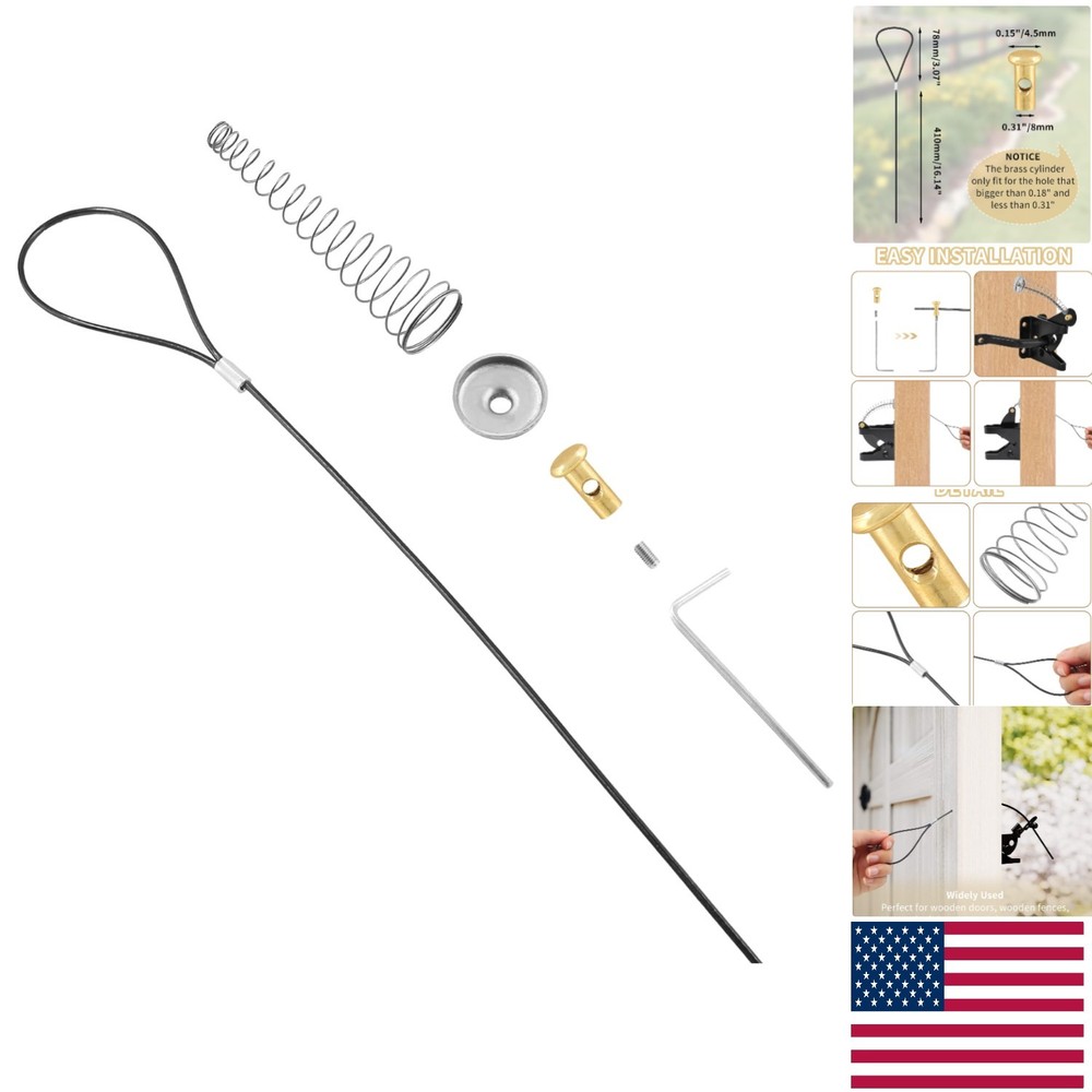 Elegant Black Spring Gate Latch Cable Pull - Versatile Home Decor Solution