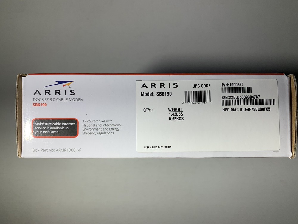 ARRIS SURFboard DOCSIS 3.0 Cable Modem - SB6190